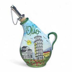 Hand-Painted Ceramic Oil Dispenser Made in Italy